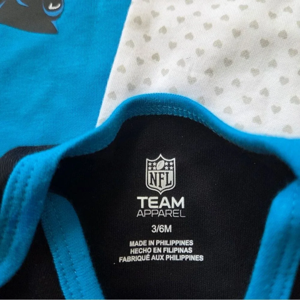 NFL Carolina Panthers Baby Girl Set 3pc Bodysuit 3-6M NEW